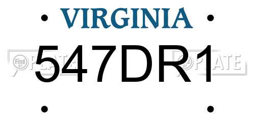 547DR1 Virginia License Plate