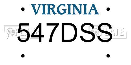 547DSS Virginia License Plate