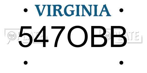 547OBB Virginia License Plate