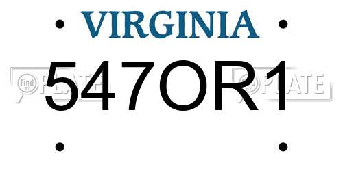 547OR1 Virginia License Plate
