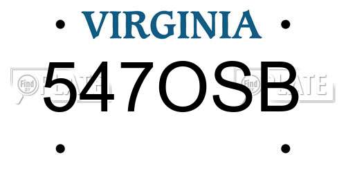 547OSB Virginia License Plate