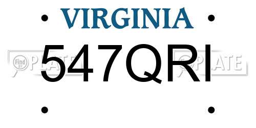 547QRI Virginia License Plate