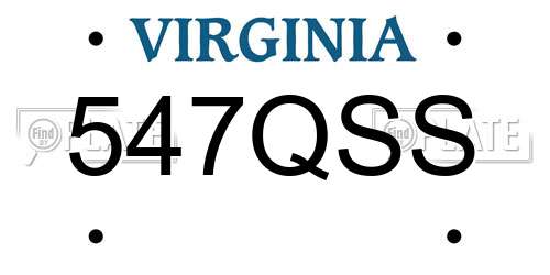 547QSS Virginia License Plate