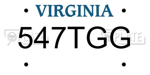547TGG Virginia License Plate