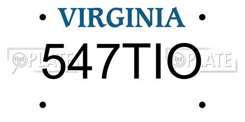 547TIO Virginia License Plate