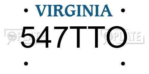 547TTO Virginia License Plate