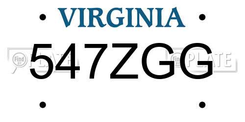547ZGG Virginia License Plate