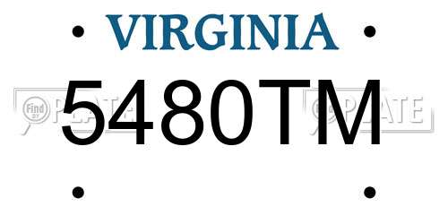 5480TM Virginia License Plate