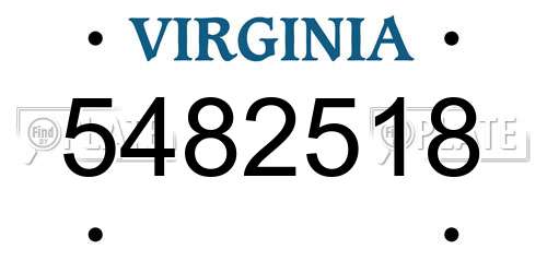 5482518 Virginia License Plate