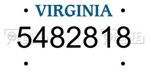 5482818 Virginia License Plate