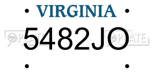 5482JO Virginia License Plate