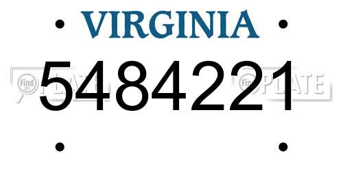5484221 Virginia License Plate