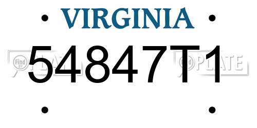 54847T1 Virginia License Plate