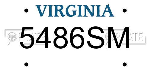 5486SM Virginia License Plate