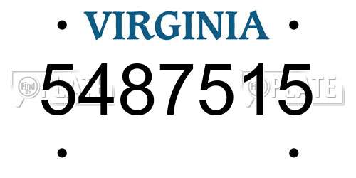 5487515 Virginia License Plate