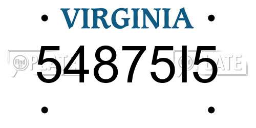 54875I5 Virginia License Plate
