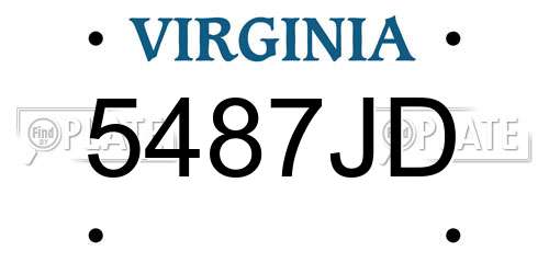 5487JD Virginia License Plate