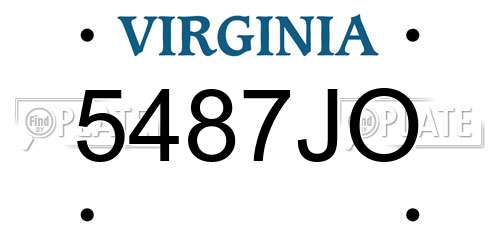 5487JO Virginia License Plate