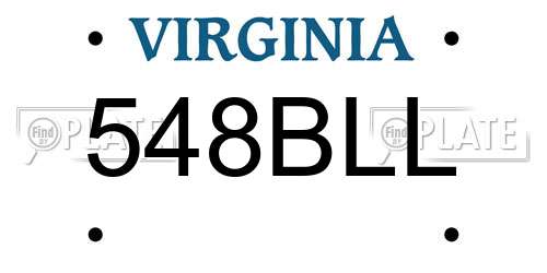 548BLL Virginia License Plate