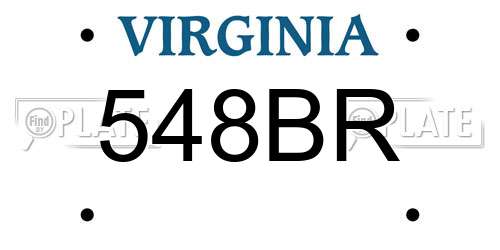 548BR Virginia License Plate