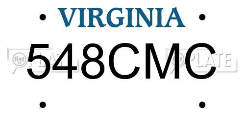 548CMC Virginia License Plate