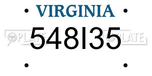 548I35 Virginia License Plate