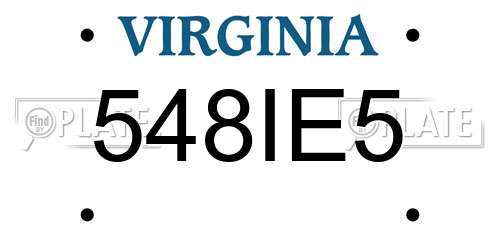 548IE5 Virginia License Plate