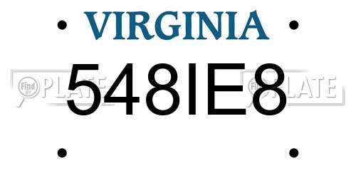 548IE8 Virginia License Plate