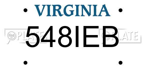 548IEB Virginia License Plate