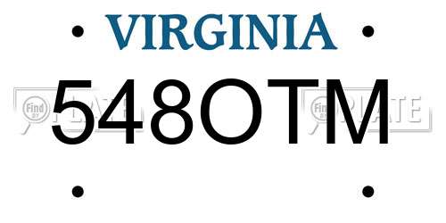 548OTM Virginia License Plate