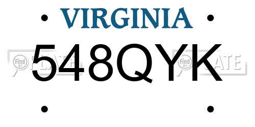548QYK Virginia License Plate