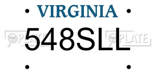 548SLL Virginia License Plate