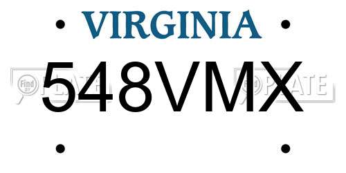 548VMX Virginia License Plate