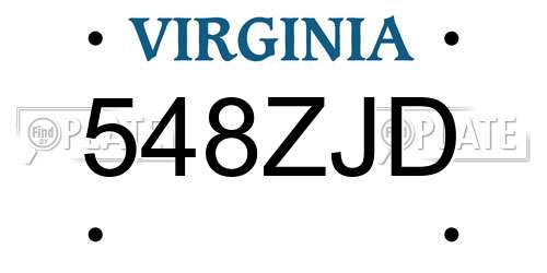 548ZJD Virginia License Plate