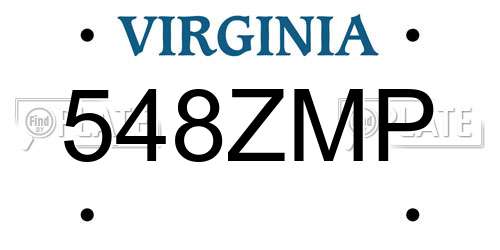 548ZMP Virginia License Plate