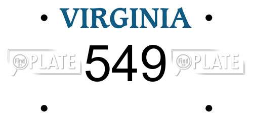 549 Virginia License Plate
