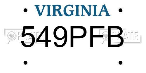 549PFB Virginia License Plate