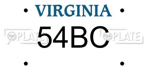 54BC Virginia License Plate