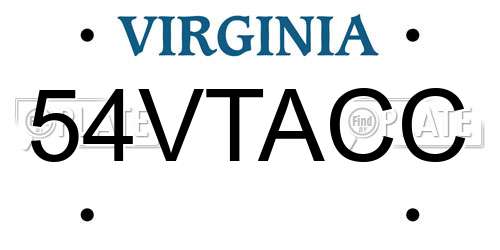 54VTACC Virginia License Plate