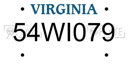 54WI079 Virginia License Plate
