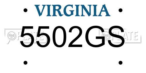 5502GS Virginia License Plate