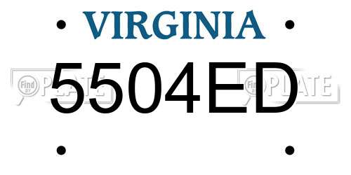 5504ED Virginia License Plate