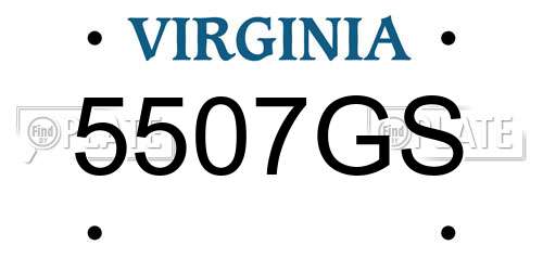 5507GS Virginia License Plate
