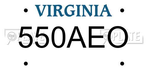 550AEO Virginia License Plate