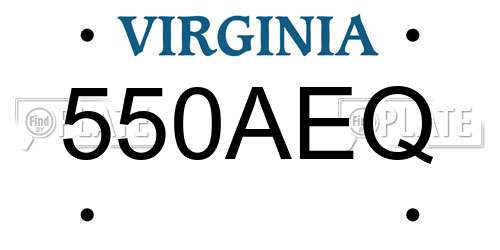 550AEQ Virginia License Plate