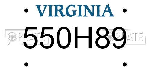 550H89 Virginia License Plate
