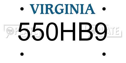 550HB9 Virginia License Plate