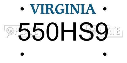 550HS9 Virginia License Plate