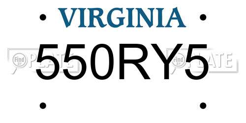 550RY5 Virginia License Plate