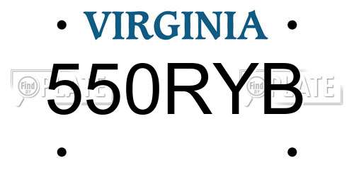 550RYB Virginia License Plate